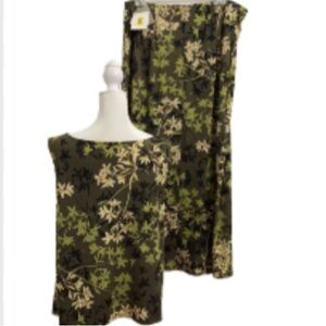 NWT Vintage Susan Bristol Sleeveless Blouse with Matching Skirt Size XL & Size L